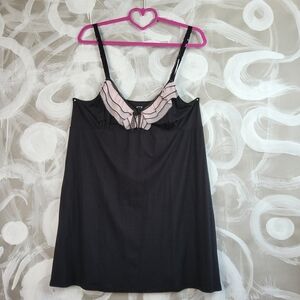APT. 9 Sexy Intimates Sz L Black Pink Ruffle Lingerie Sleepwear Dress Valentine
